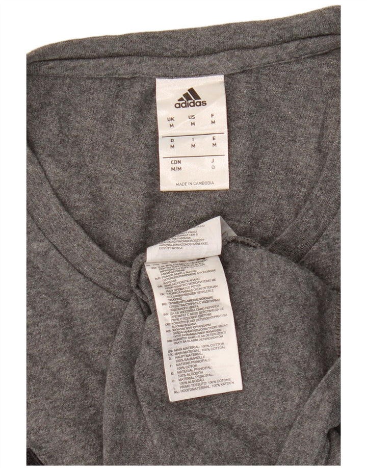 Camiseta Adidas Hombre Top Algodón Gris Medio