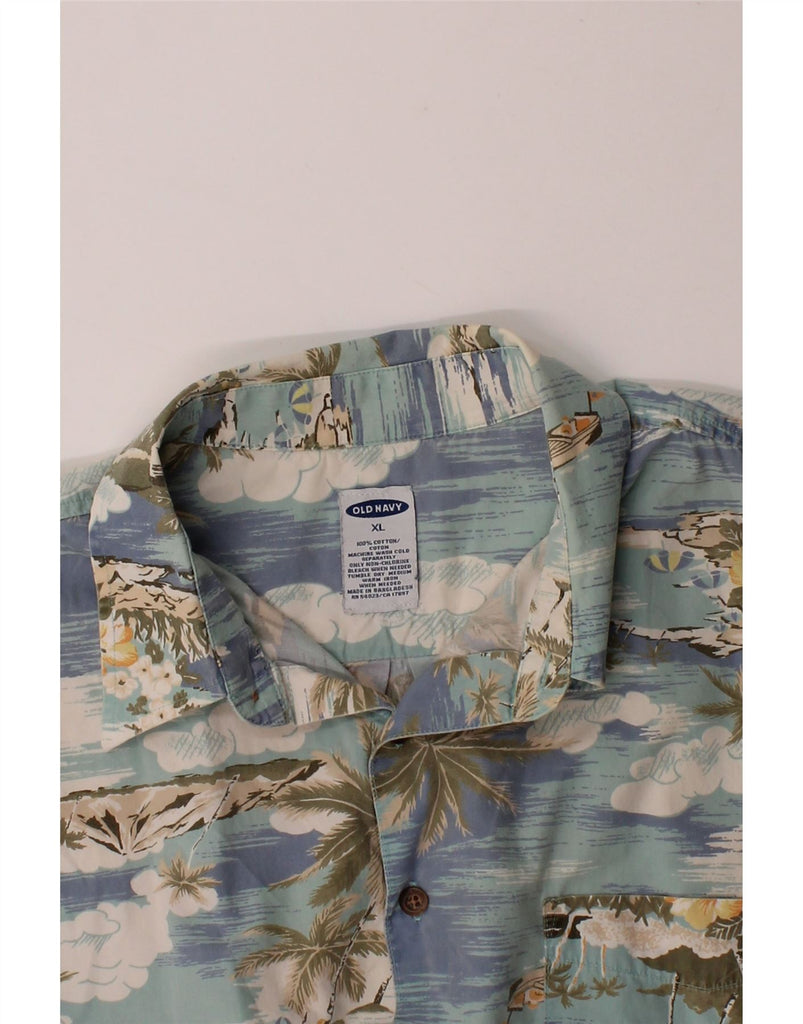 OLD NAVY Mens Short Sleeve Shirt XL Blue Cotton Hawaiian Vintage Old Navy and Second-Hand Old Navy from Messina Hembry 