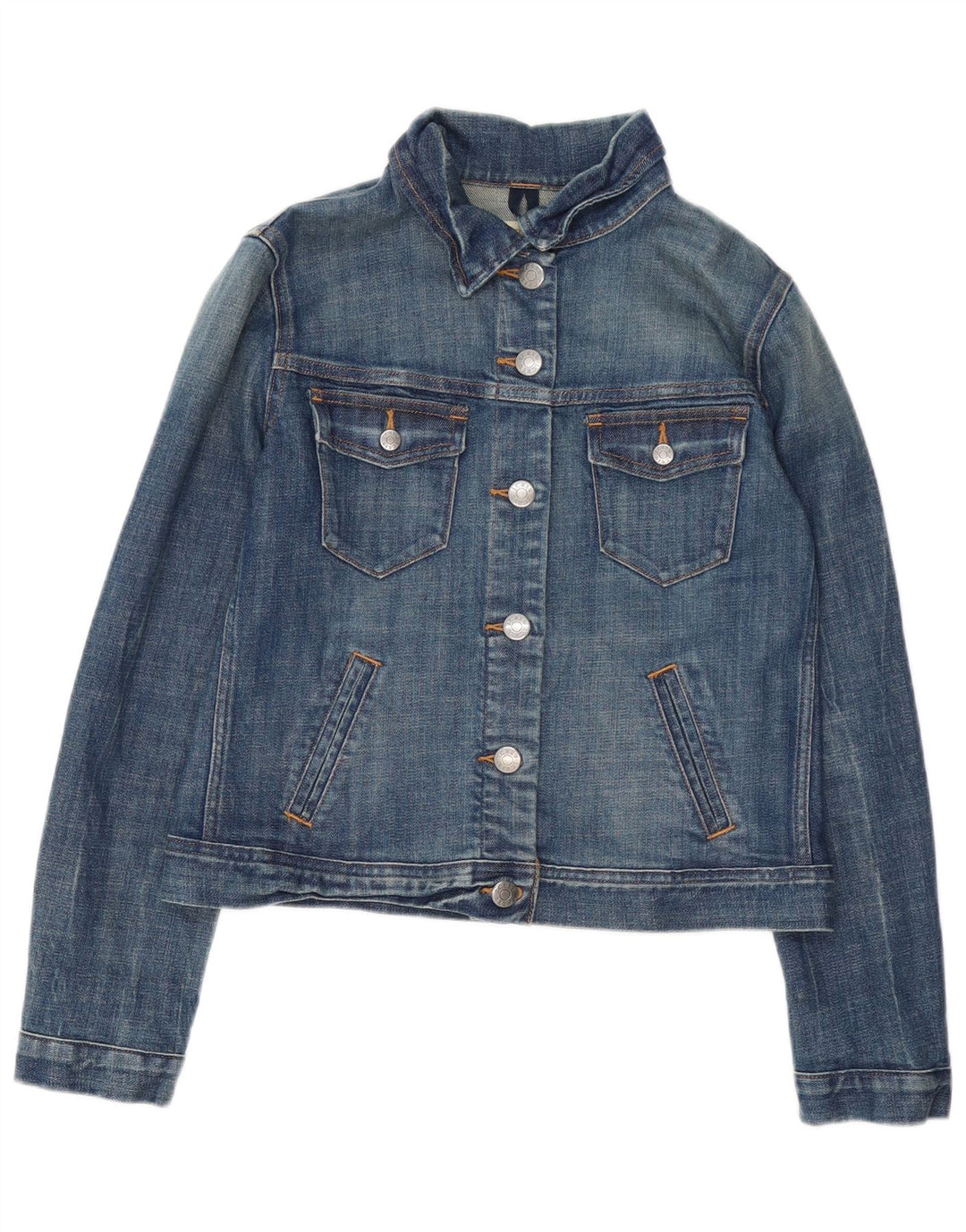 J. CREW Chaqueta vaquera corta para mujer UK 10 Small Blue Cotton