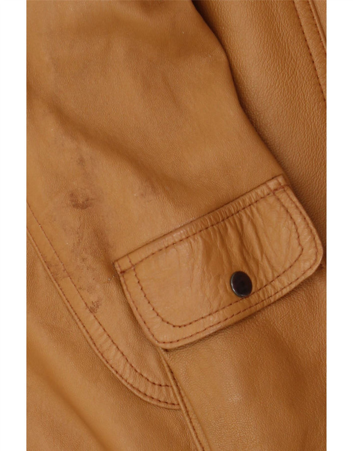 Pointers Chaqueta de cuero holgada para hombre UK 38 Cuero marrón medio