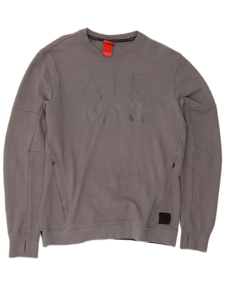 Nike Hombre Air Max Graphic Sudadera Jumper Algodón Gris Medio
