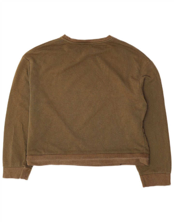 Zara Mujer Oversize Sudadera Jumper UK 10 Small Caqui Algodón