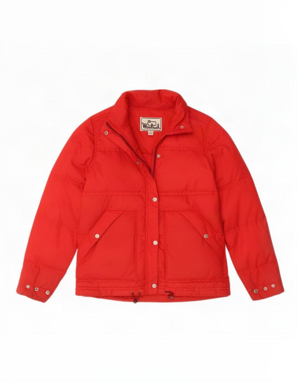 Woolrich Chaqueta acolchada extragrande para mujer UK 10 Small Poliéster rojo