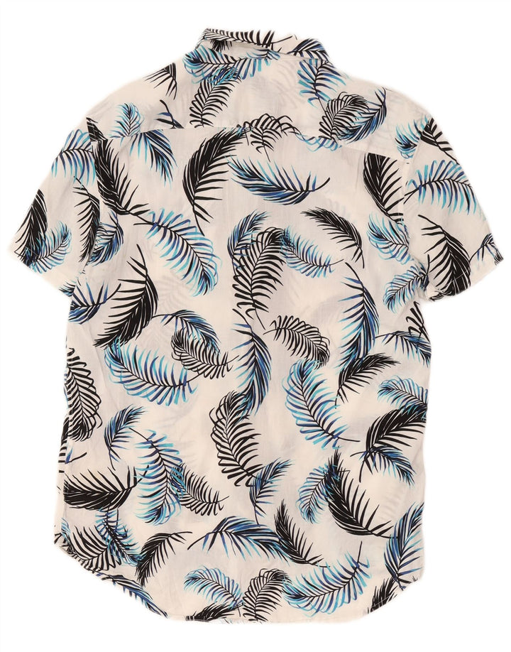 Camisa Jack Wills Hombre Manga Corta Viscosa Floral Blanca Mediana