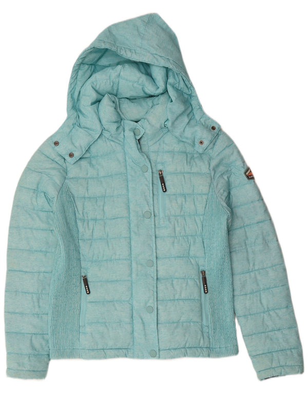 SUPERDRY Chaqueta acolchada con capucha para mujer ES 40 XL Poliéster turquesa