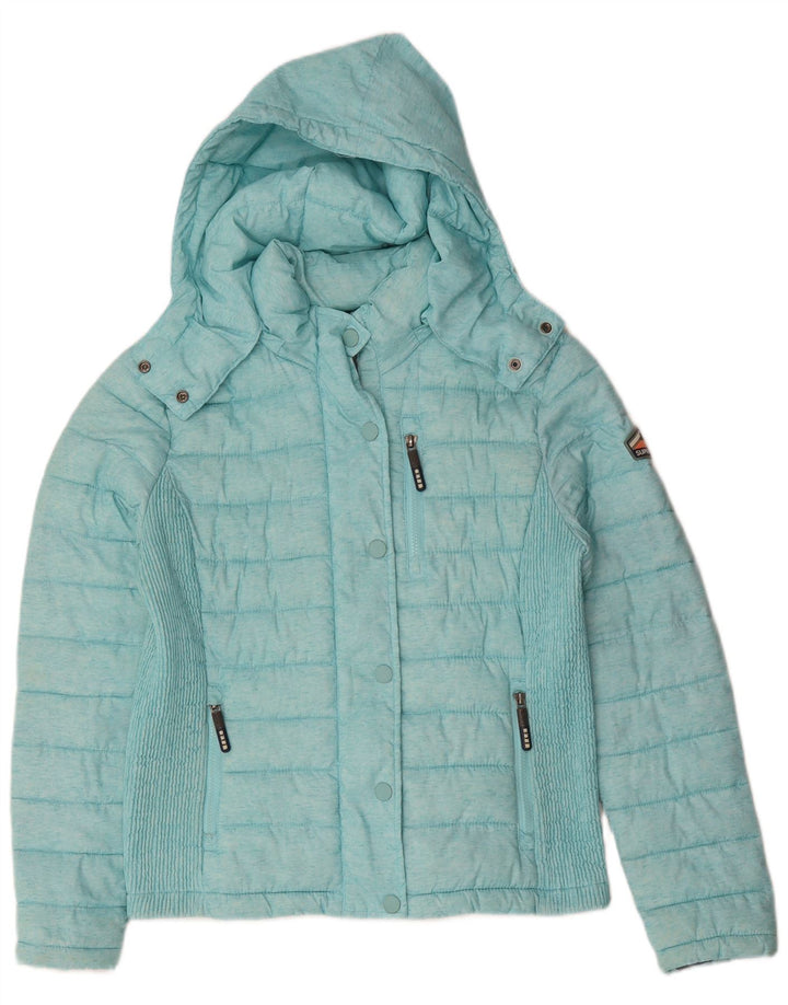 SUPERDRY Chaqueta acolchada con capucha para mujer ES 40 XL Poliéster turquesa