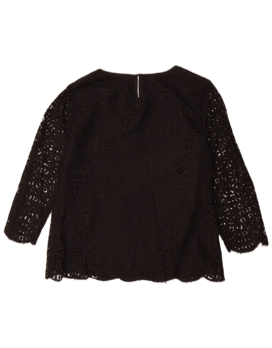 J. CREW Blusa de manga 3/4 para mujer US 8 Mediana Negro Floral Algodón