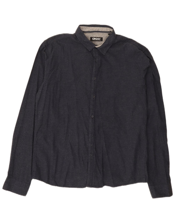 Camisa Dkny Hombre XL Azul Marino Algodón