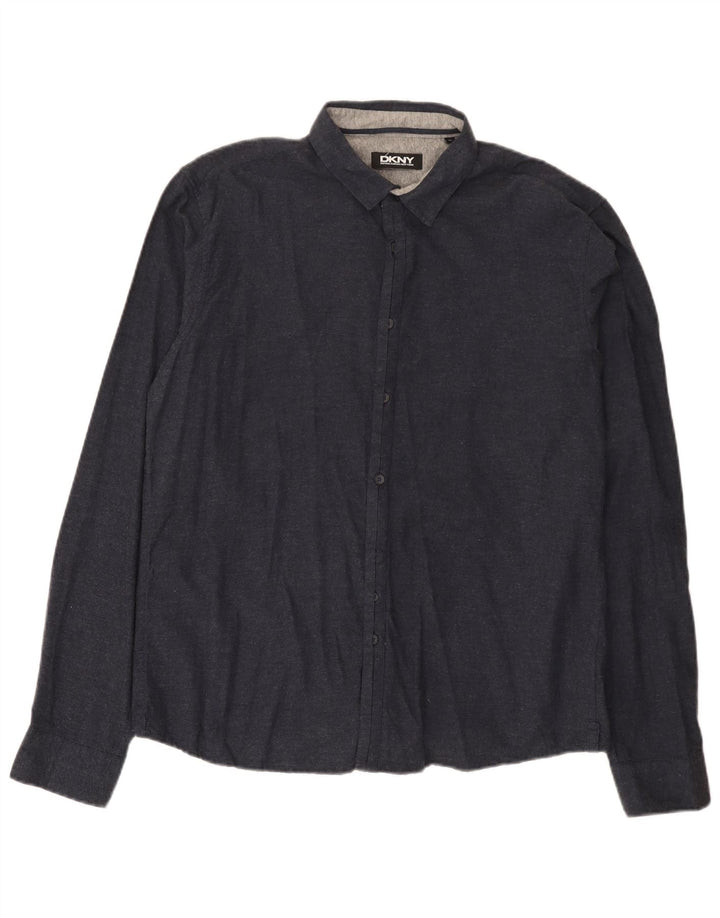 Camisa Dkny Hombre XL Azul Marino Algodón