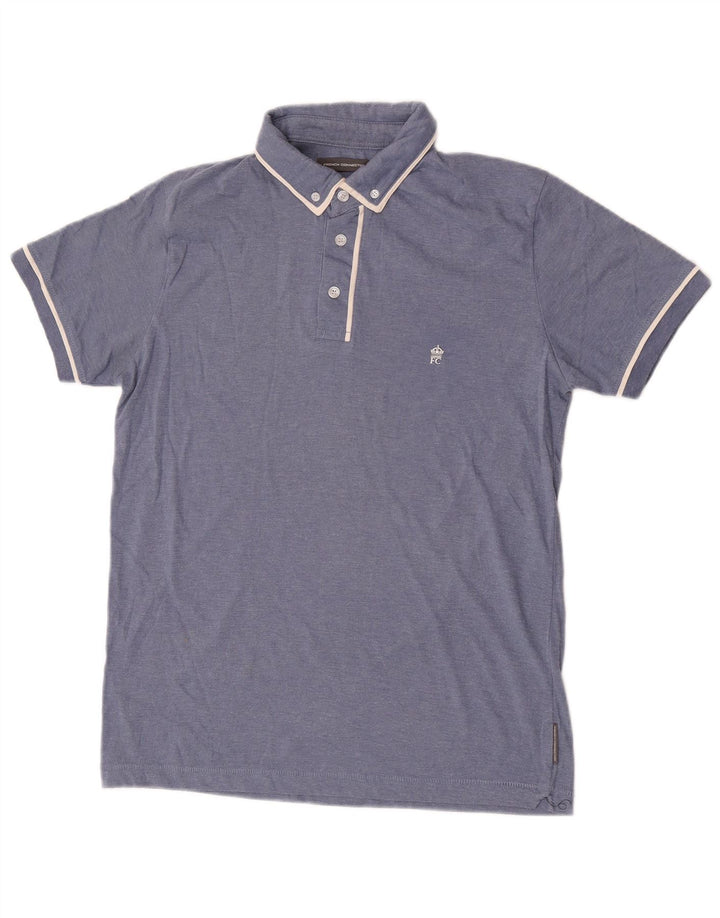 French Connection Polo para hombre pequeño de algodón azul