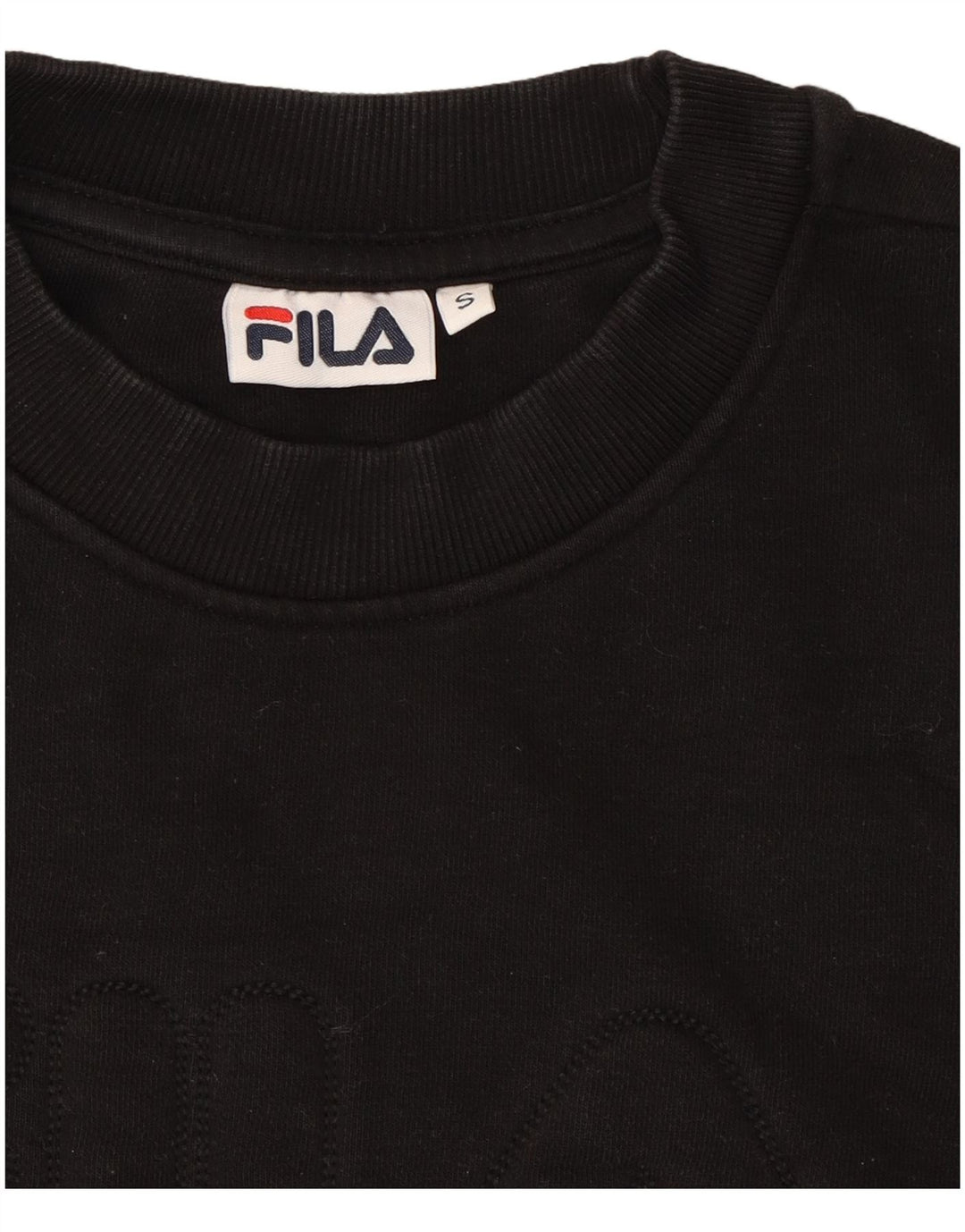 FILA Womens Crop Graphic Sweatshirt Jumper UK 10 Small Black