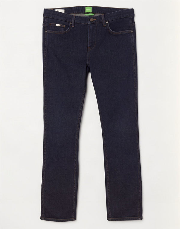 Hugo Boss Vaqueros rectos elásticos para hombre W32 L30 Algodón azul marino
