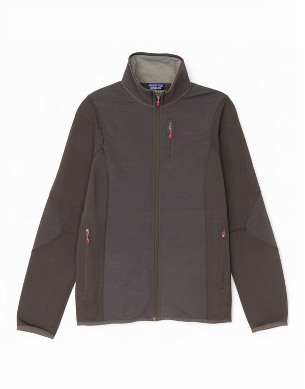 Patagonia Mujer Chándal Top Chaqueta UK 40 Grande Gris Colorblock