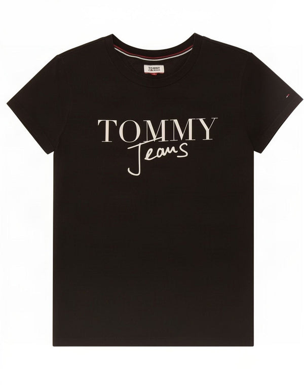 Tommy Hilfiger Camiseta gráfica para mujer Top UK 12 Medium Black