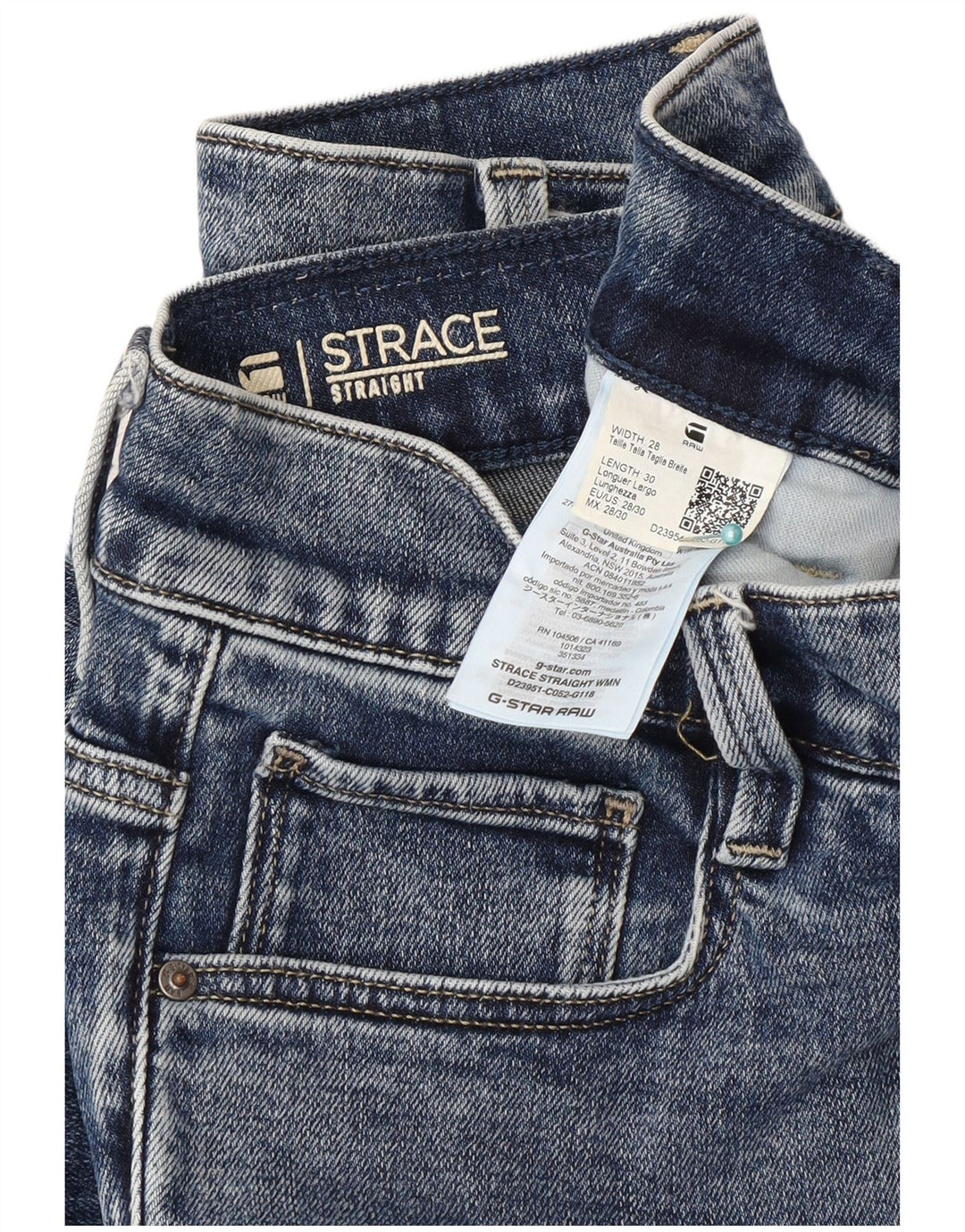 Vaqueros rectos para hombre G-Star W28 L30 Algodón azul