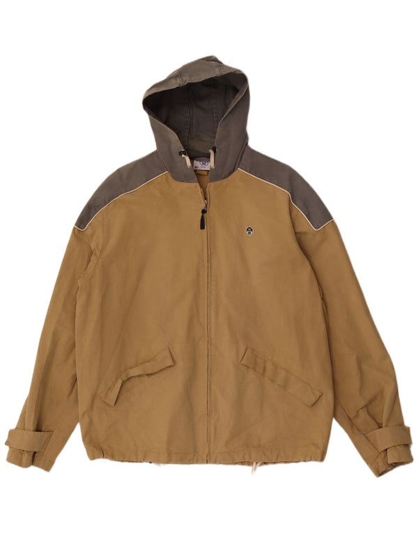 North Sails Chaqueta cortavientos con capucha para hombre UK 42 XL Marrón Colorblock