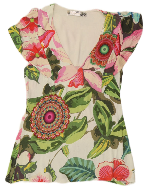 Desigual Mujer Blusa Top UK 18 XL Multicolor Floral