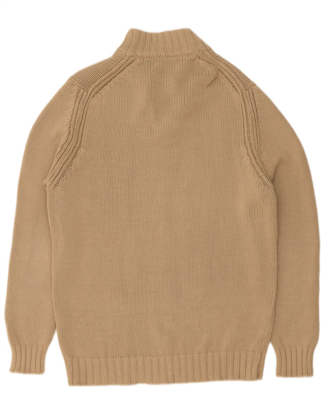 Zara Hombre Jersey Con Cuello Botonado XL Algodón Beige