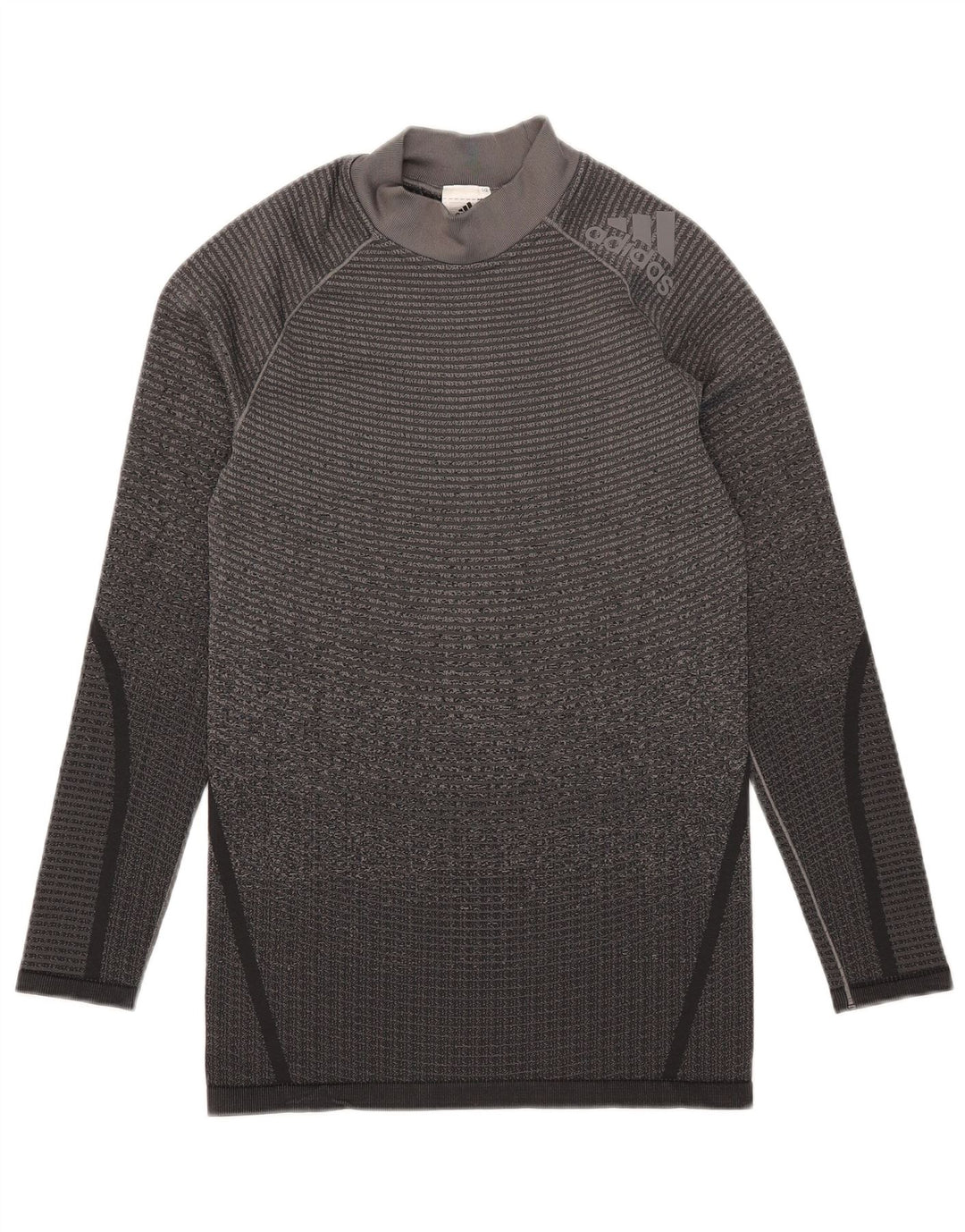 Adidas Hombre Top Manga Larga Poliéster Gris Medio