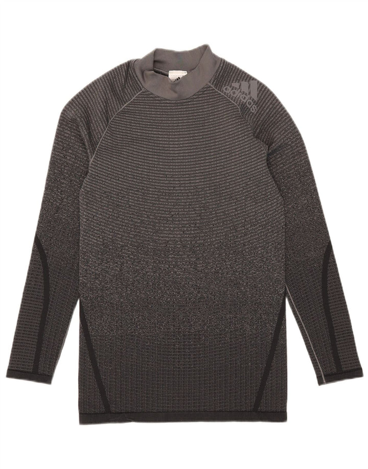 Adidas Hombre Top Manga Larga Poliéster Gris Medio