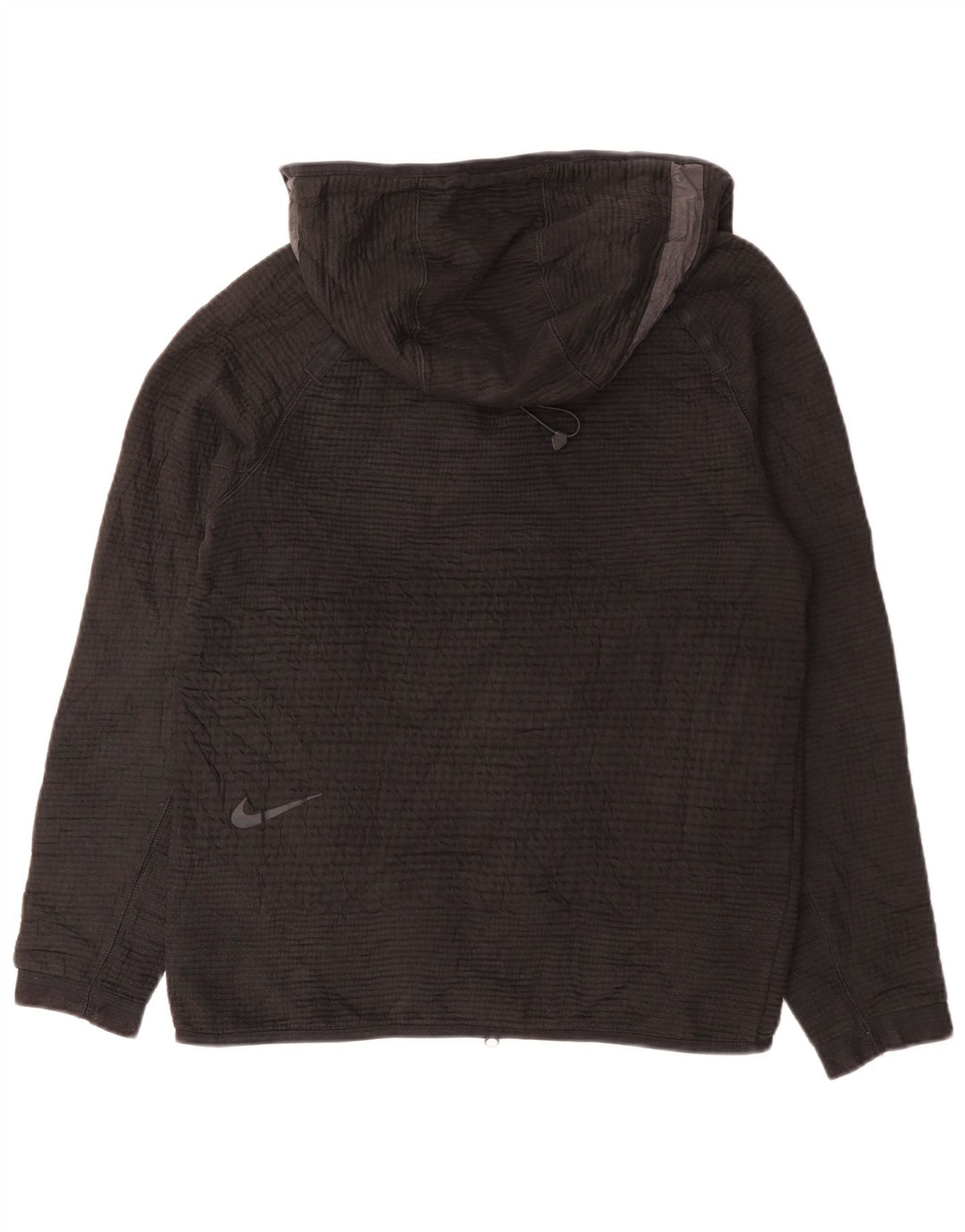 NIKE Sudadera con capucha y cremallera para hombre, talla pequeña, poliéster negro