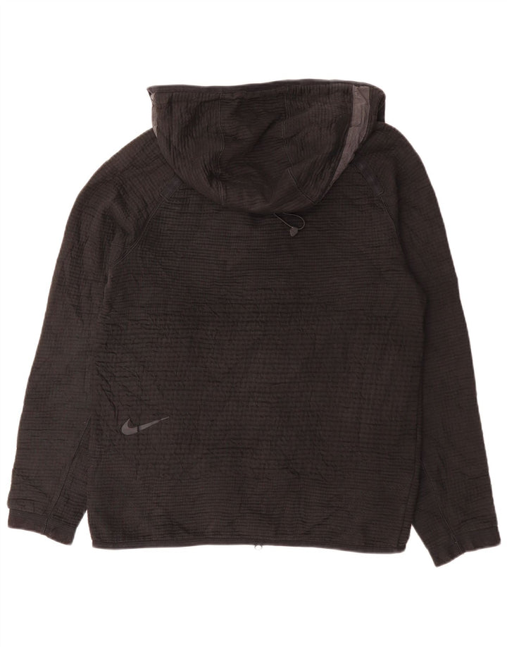 NIKE Sudadera con capucha y cremallera para hombre, talla pequeña, poliéster negro