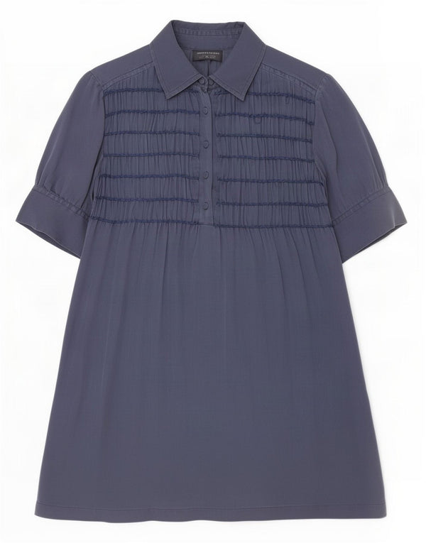 Sportmax Vestido acampanado de manga corta para mujer UK 40 Small Azul marino