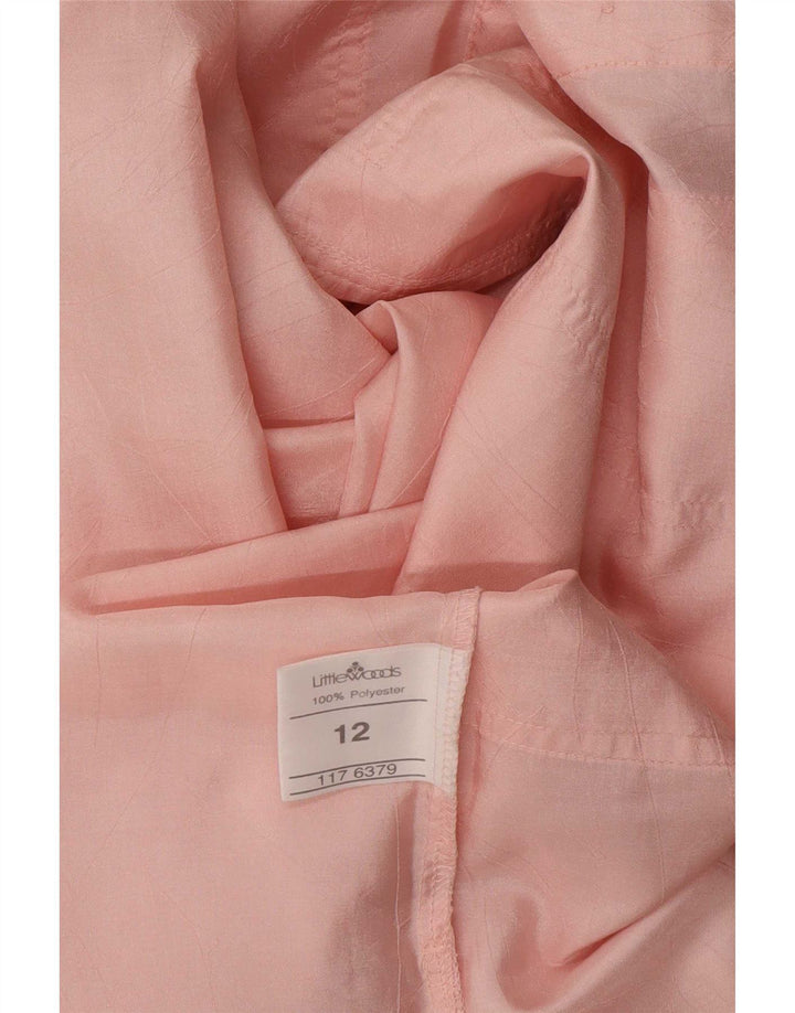 Camisa vintage para mujer Reino Unido 12 Poliéster rosa medio