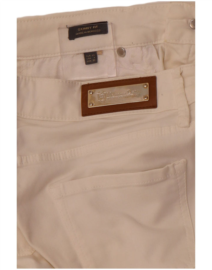 MASSIMO DUTTI Pantalones informales ajustados para mujer EU 40 Medium W30 L29 Blanco