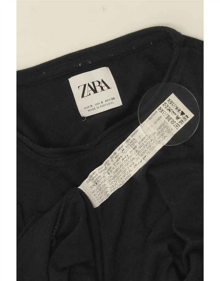 Zara Hombre Jersey Cuello Redondo Jersey Small Azul Marino Algodón