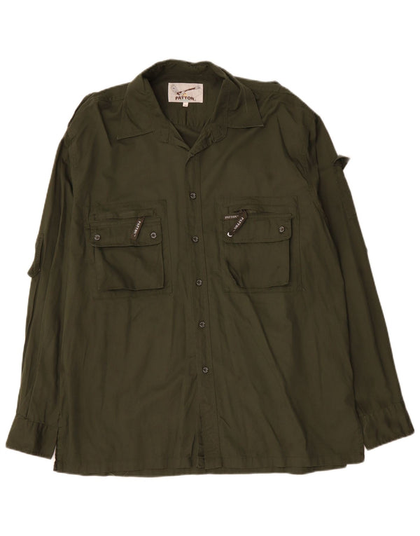 PATTON Camisa Militar Hombre XL Algodón Caqui
