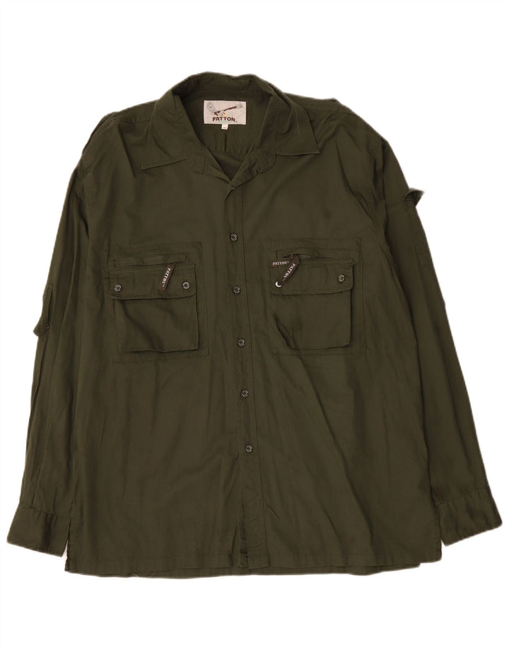PATTON Camisa Militar Hombre XL Algodón Caqui