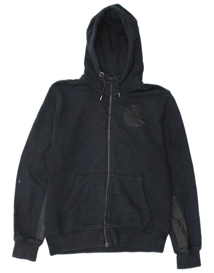 Nike Hombre Sudadera con capucha y cremallera gráfica de algodón color block en azul marino mediano