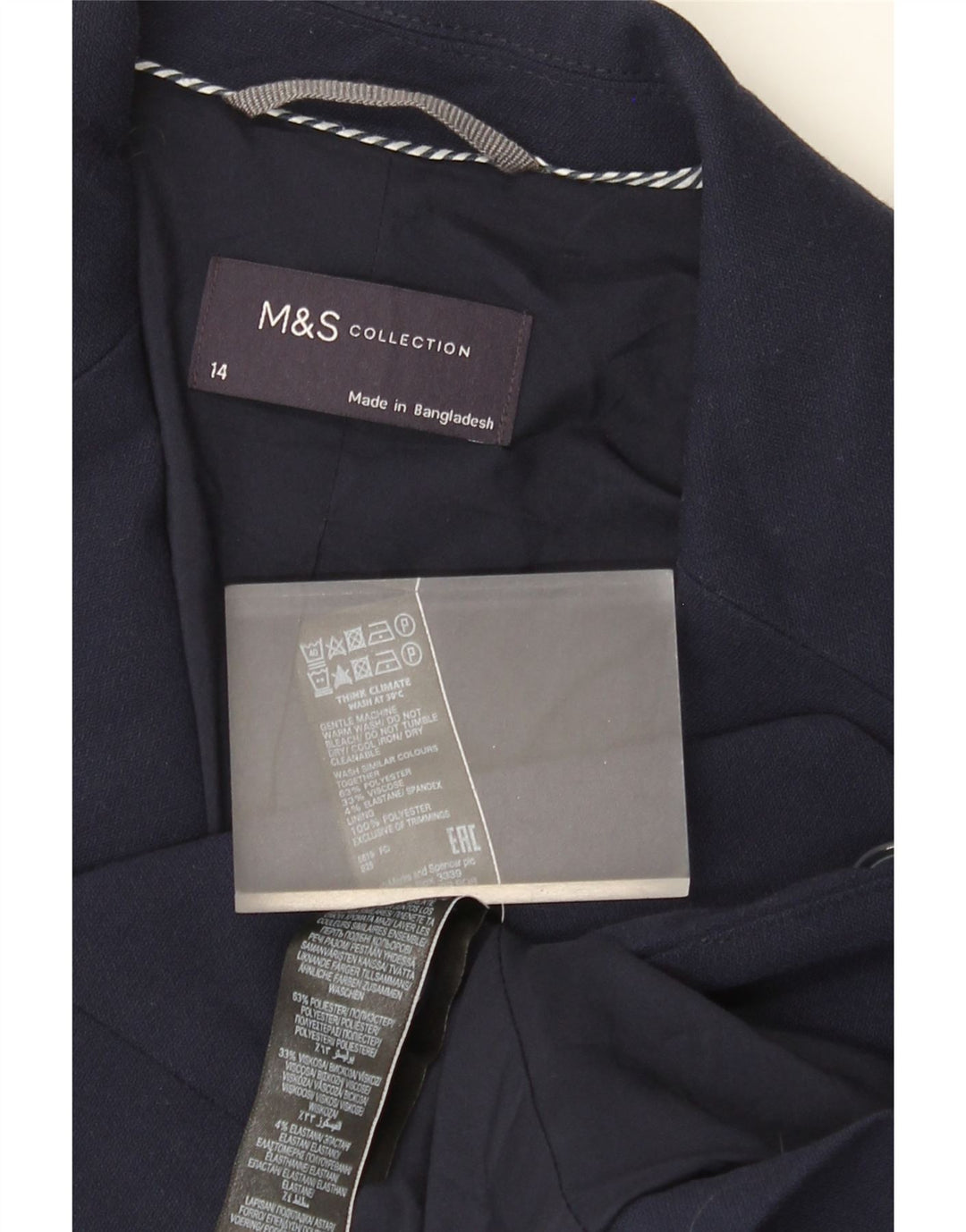 Marks & Spencer Chaqueta tipo blazer de 2 botones para mujer UK 44 Azul marino mediano