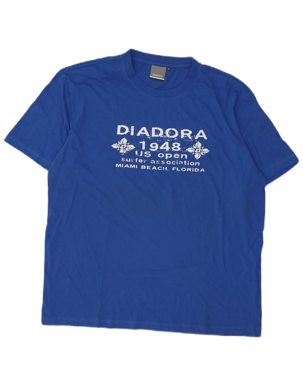 Diadora Hombre Camiseta Gráfica Top XL Azul Algodón