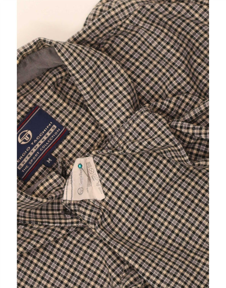 Sergio Tacchini Camisa De Franela De Algodón A Cuadros Gris Medio Hombre