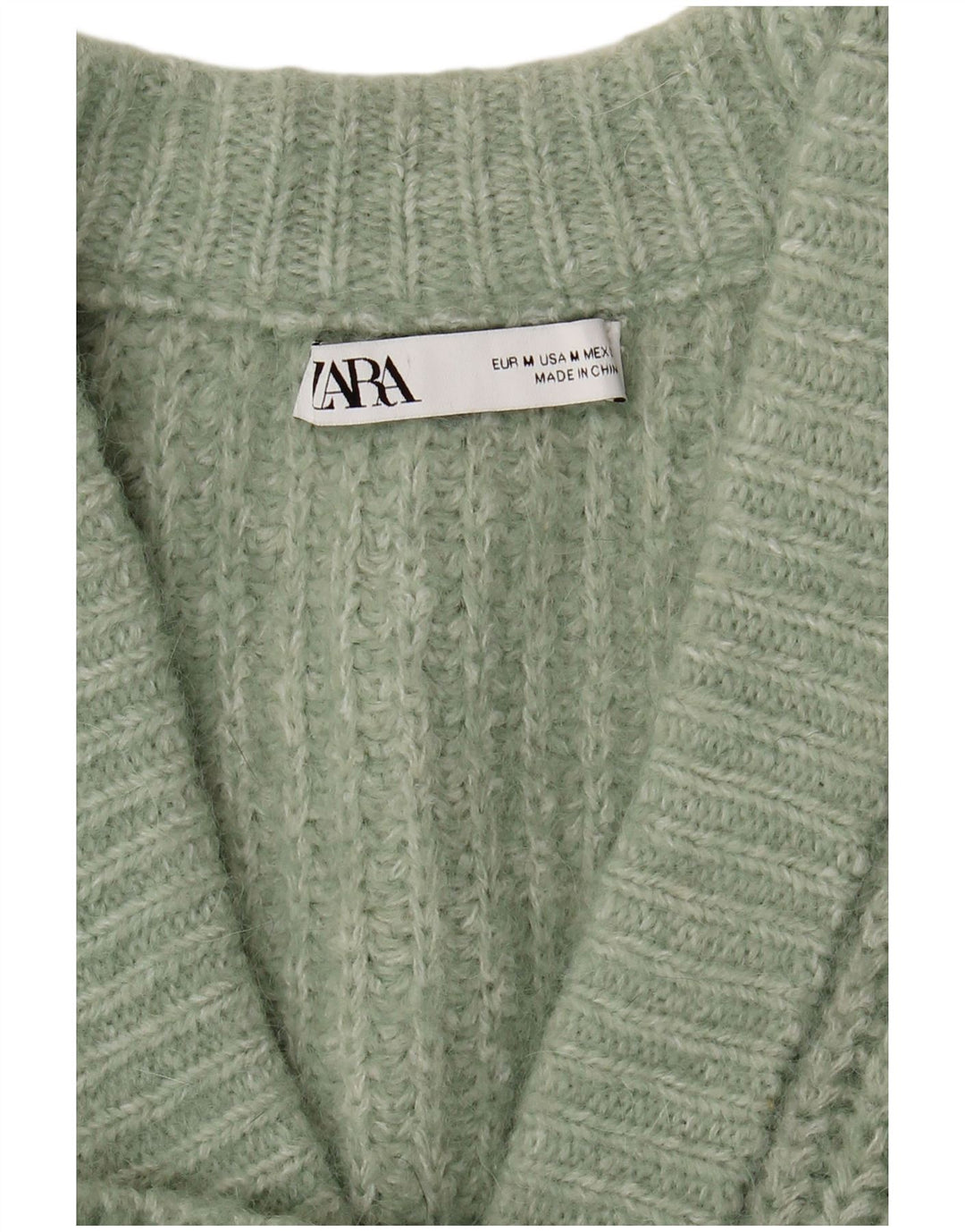 Zara Mujer Suéter Cárdigan Extragrande UK 44 Verde Medio