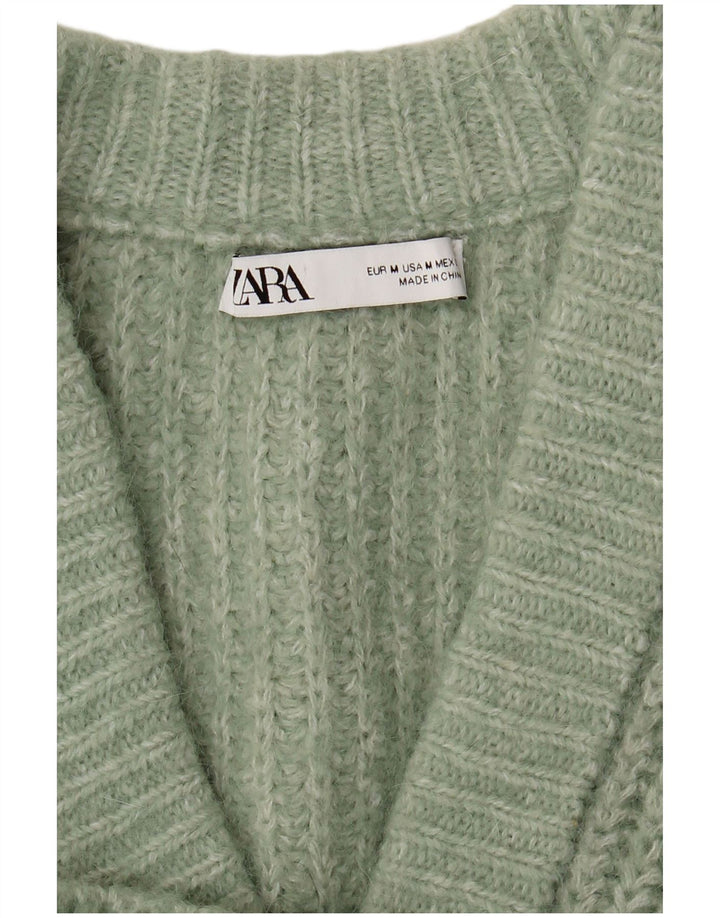 Zara Mujer Suéter Cárdigan Extragrande UK 44 Verde Medio