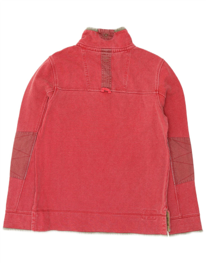 Sudadera con capucha y cuello con cremallera para hombre Fat Face Jersey pequeño de algodón rojo