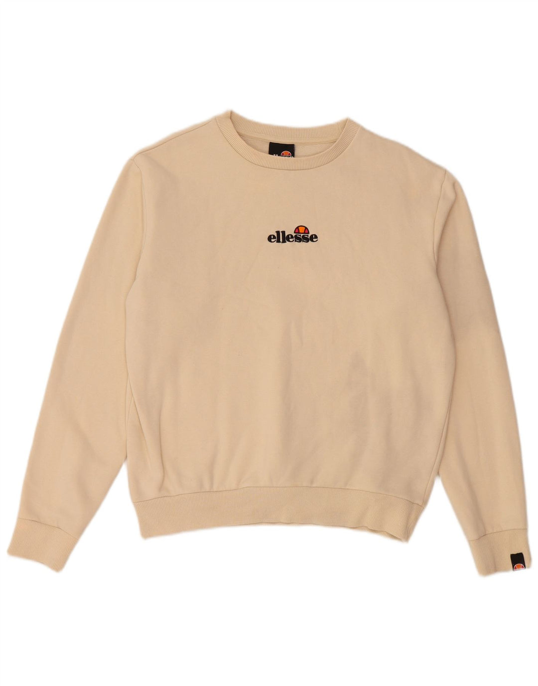 ELLESSE Sudadera de gran tamaño con estampado gráfico para mujer UK 10 Small Beige