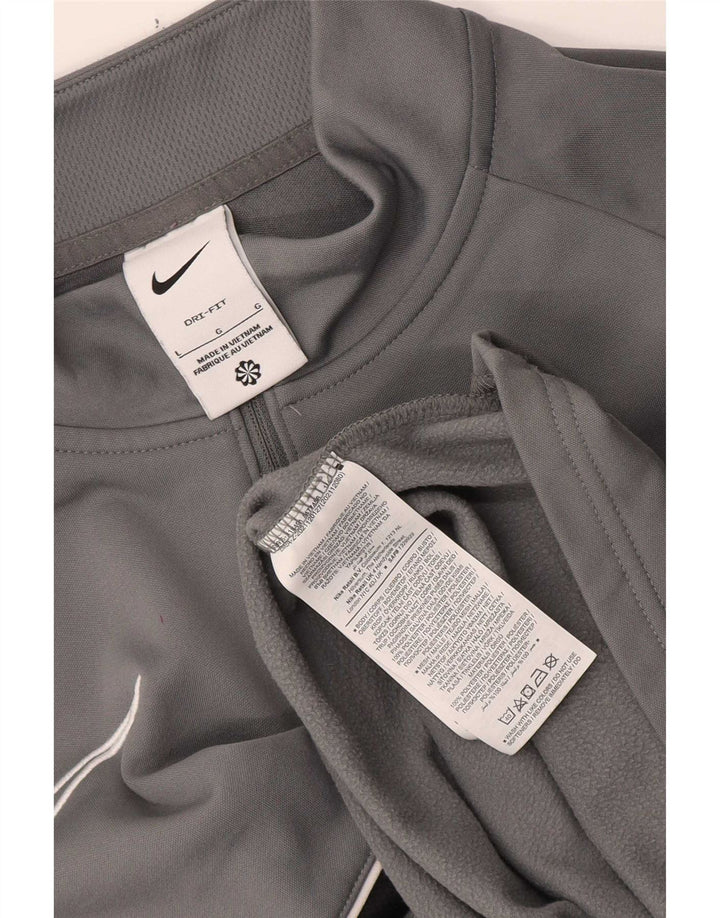 Nike Dri Fit - Chándal con cremallera y cuello para hombre, talla grande, color gris