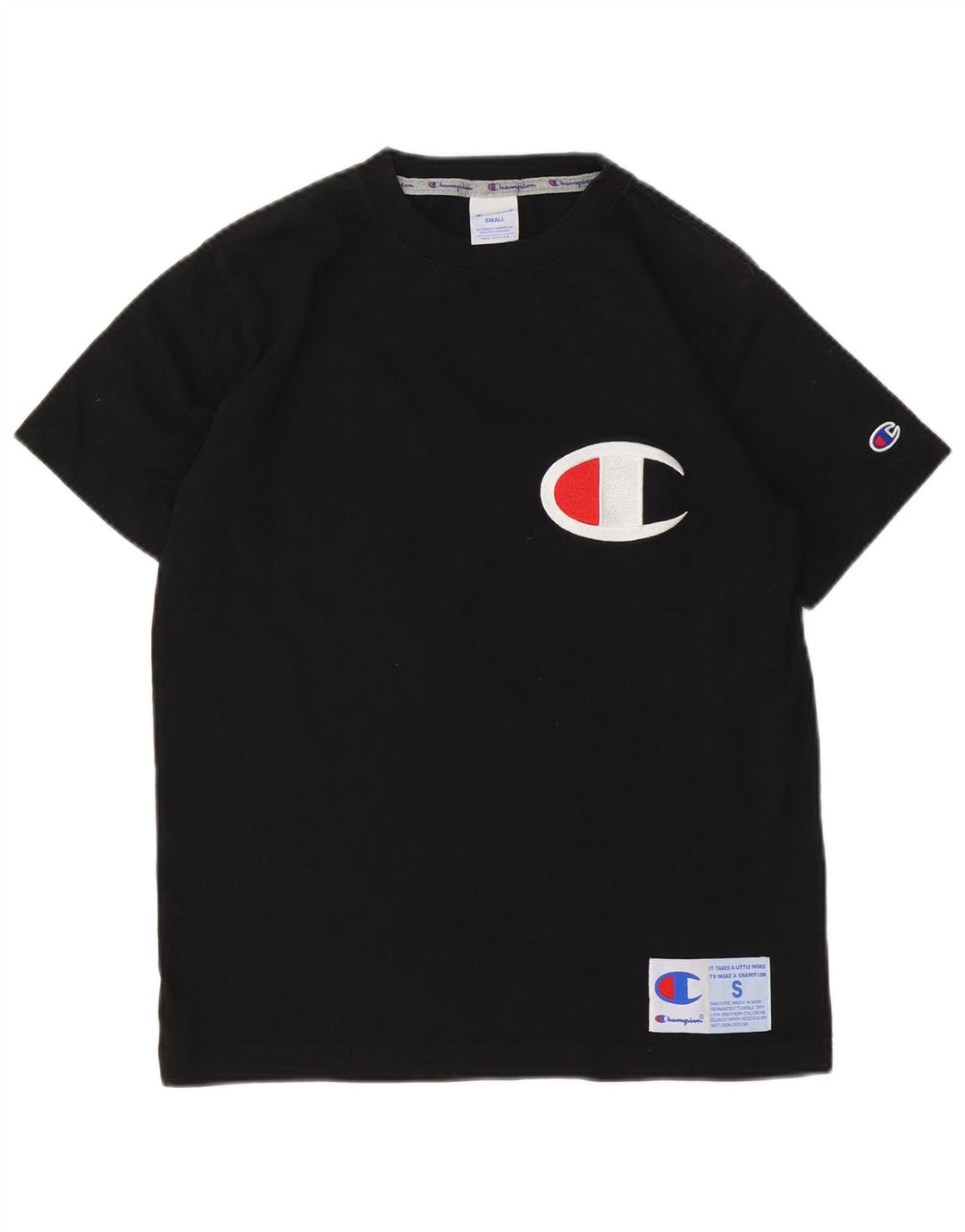 Champion Camiseta Gráfica para Hombre Top Pequeño Negro