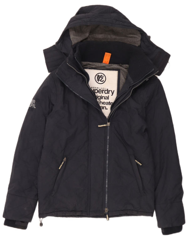 Superdry Chaqueta cortavientos con capucha para hombre UK 36 Small Azul marino Nylon