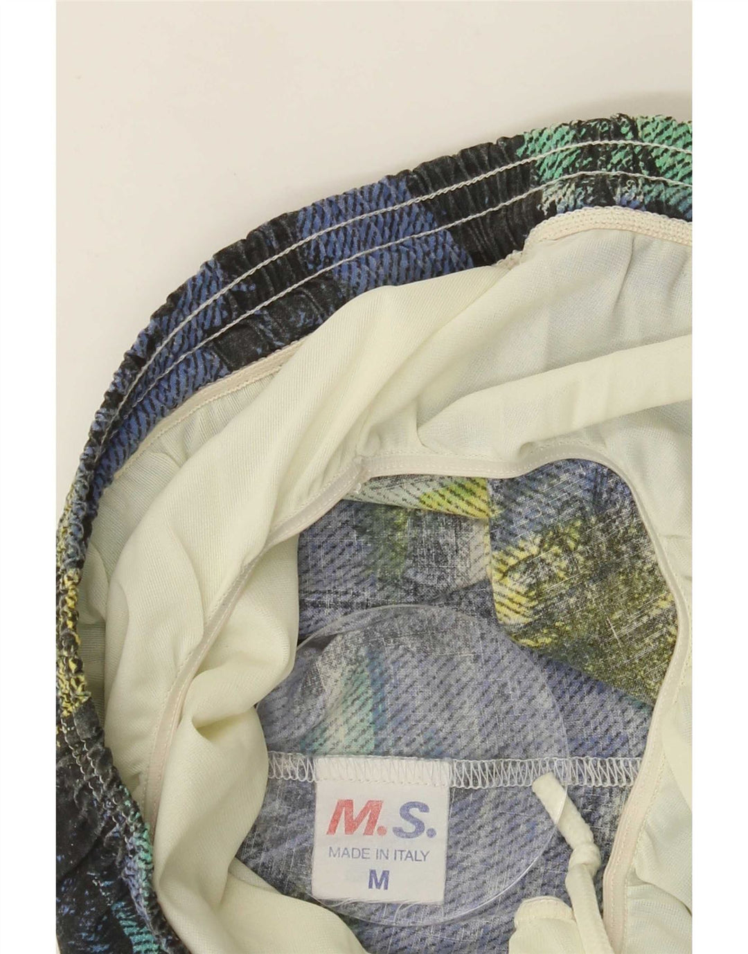 Pantalones cortos de natación con estampado abstracto para hombre vintage, tamaño mediano, multicolor