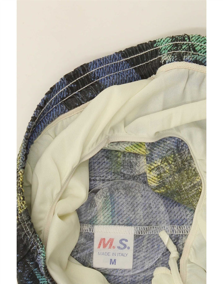 Pantalones cortos de natación con estampado abstracto para hombre vintage, tamaño mediano, multicolor