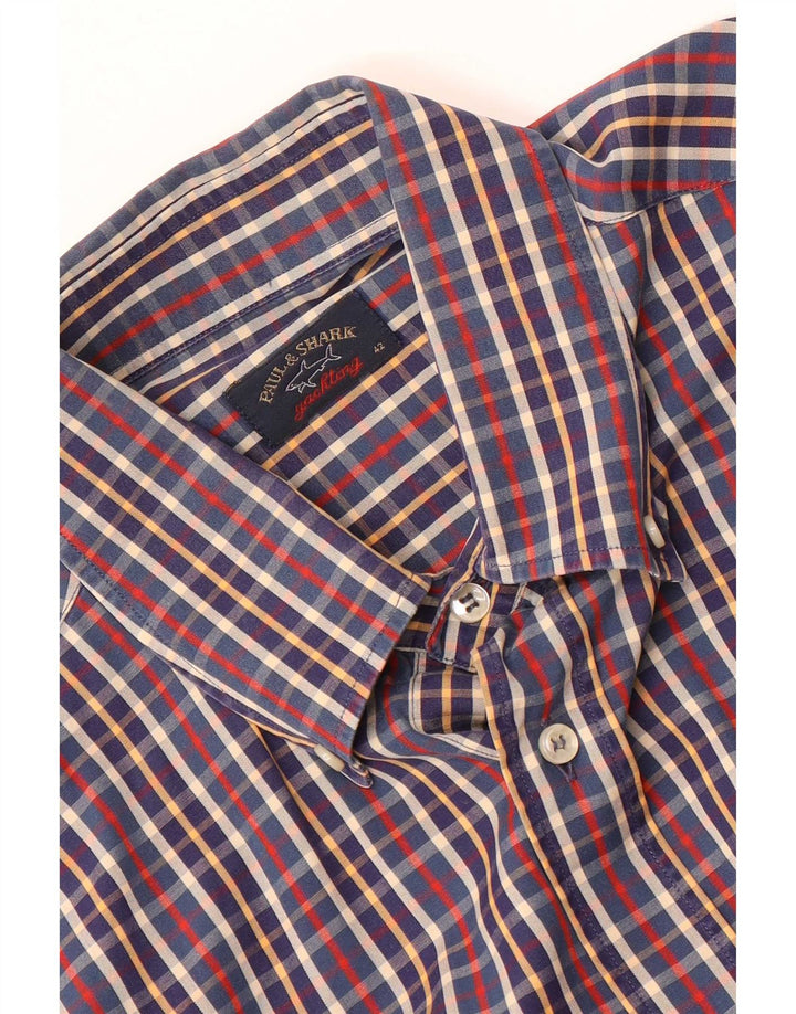 Paul & Shark Camisa para hombre Talla 42 Grande Cuadros multicolores