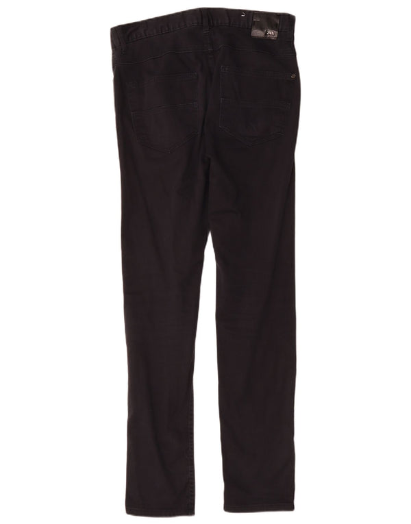 Zara Mens Skinny Casual Pantalones EU 38 Small W30 L30 Azul Marino Algodón