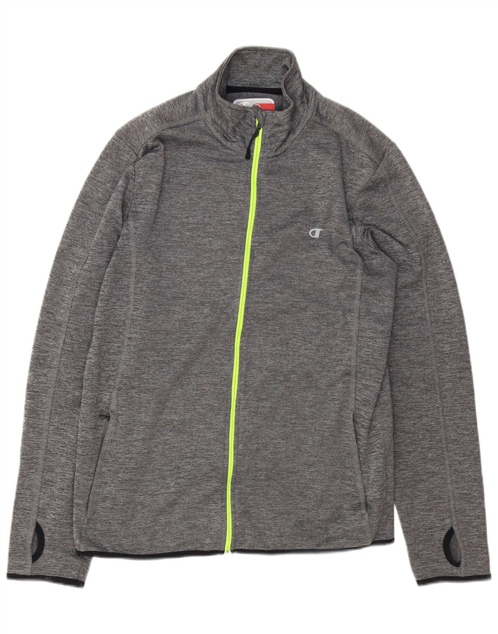 Champion Chaqueta de chándal para hombre, poliéster moteado gris grande