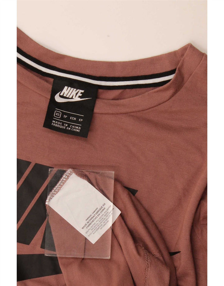 Nike Camiseta gráfica para mujer UK 6 XS Marrón Poliéster