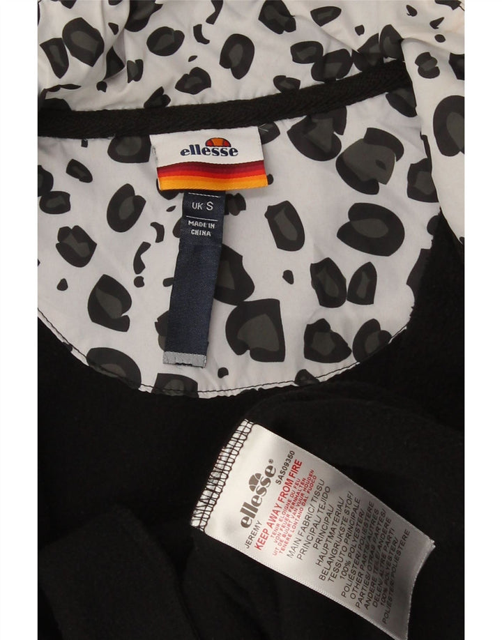 Ellesse Chaqueta polar para hombre UK 36 Small Black Animal Print Poliéster